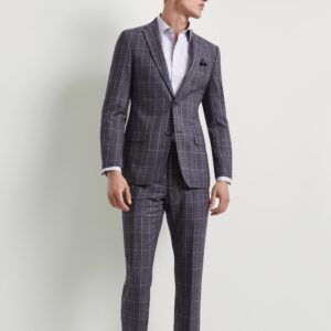 Bob's Cashmere Wool Medium Grey Checked Suit
