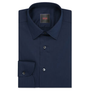Bob's Dark Blue Cotton Dress Shirt