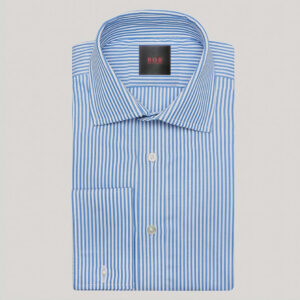 Bob's White and Blue Striped Poplin Shirt