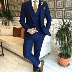 Bob Dark Blue Cashmere Wool Suit 3 Pcs