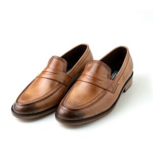 Bob's Genuine Handcrafted Leather Loafer Shoes, Slip-on, Business Casual,Leather Shoes for Men